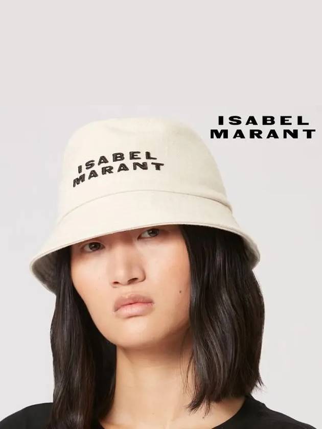 Isabel Marant Hailey Logo Bucket Hat Ecru CU001XFA A2C08A ECBK - ISABEL MARANT ETOILE - BALAAN 6