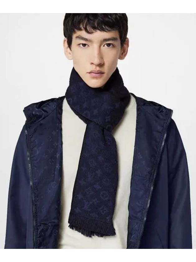 Nightfall Monogram Cashmere Scarf Navy - LOUIS VUITTON - BALAAN 2