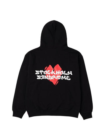 Men's Print Hoodie Black - STOCKHOLM SYNDROME - BALAAN 1