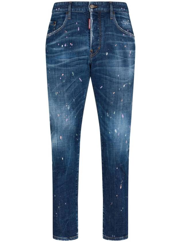 Pastel Spots Wash Skater Straight Jeans Blue - DSQUARED2 - BALAAN 2