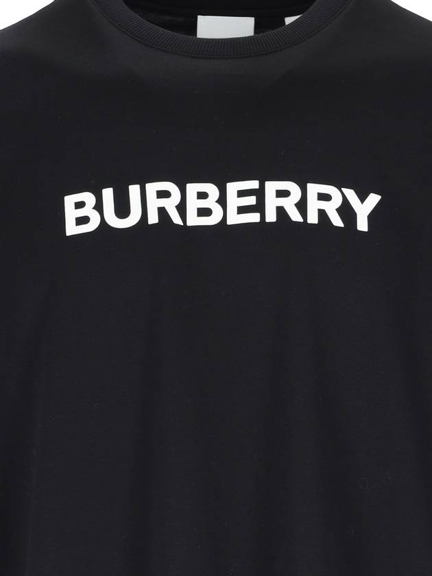 Logo Print Cotton Short Sleeve T-Shirt Black - BURBERRY - BALAAN 4