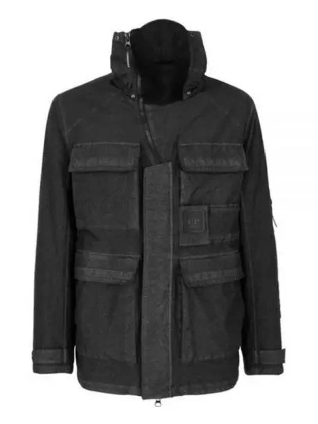 Metropolis Logo Patch Hooded Jacket Black - CP COMPANY - BALAAN 2