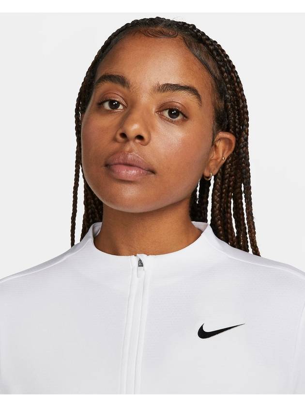 Women's Dri Fit UV Advantage Half Zip Long-Sleeve T-Shirt White - NIKE - BALAAN 3