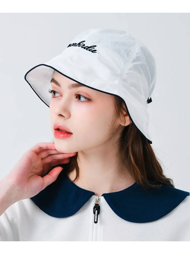 Ribbon tie nylon bucket hat WHITE - MONBIRDIE GOLF - BALAAN 7