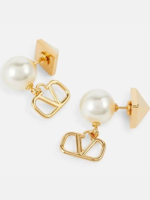 V logo pearl earrings 4W0J0Q43 UXM 0O3 - VALENTINO - BALAAN 2