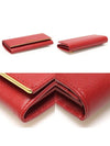 1MH132 Red Saffiano Leather Metal Bar Long Wallet - PRADA - BALAAN 6