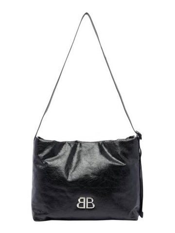 Monaco Leather Shoulder Bag Black - BALENCIAGA - BALAAN 1