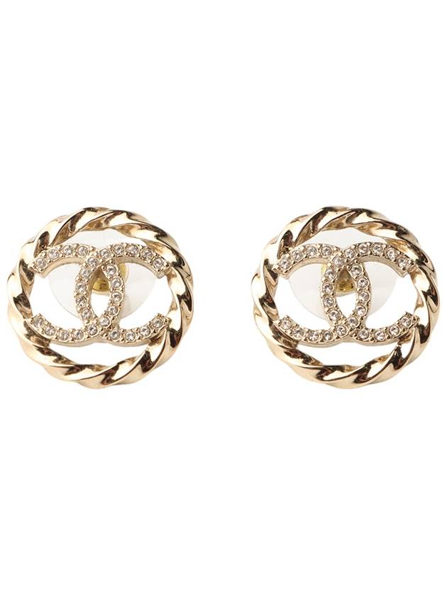 ABA208 CC logo crystal round earrings 33778 1 - CHANEL - BALAAN 1