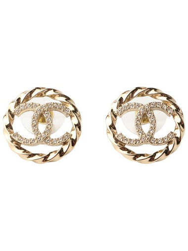 ABA208 CC logo crystal round earrings 33778 1 - CHANEL - BALAAN 1