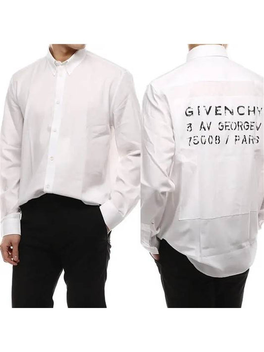 Bag Logo Over Long Sleeve Shirt White - GIVENCHY - BALAAN.