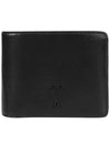 Heart Logo Bi Fold Leather Half Wallet Black - AMI - BALAAN 2