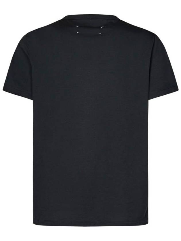 Reverse Embroidered Logo Stitched Cotton Short Sleeve T-Shirt Dark Grey - MAISON MARGIELA - BALAAN 3