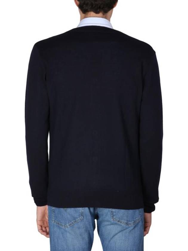 Samuel V-Neck Wool Cardigan Blue - A.P.C. - BALAAN 5