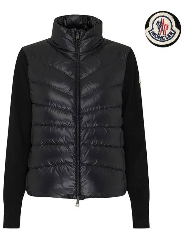 Women's Padded Wool Cardigan Black - MONCLER - BALAAN 2