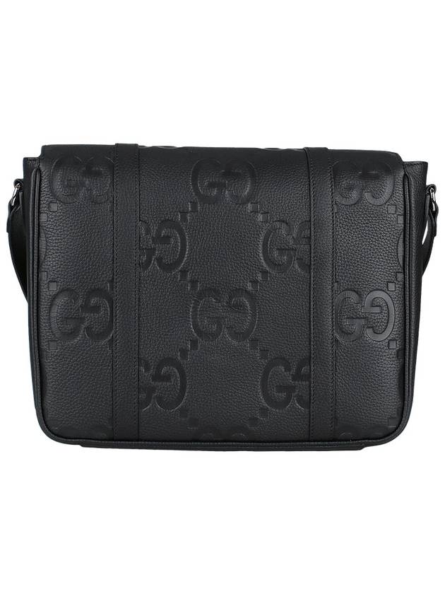 Jumbo GG Medium Leather Messenger Bag Black - GUCCI - BALAAN 6