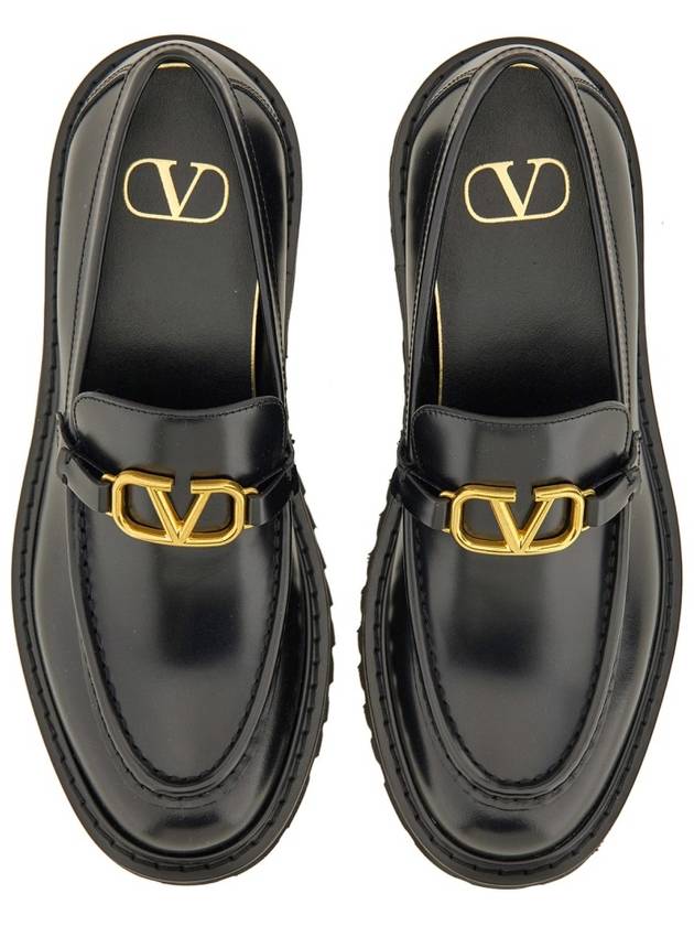 V Logo Signature Chunky Loafers Black - VALENTINO - BALAAN 7