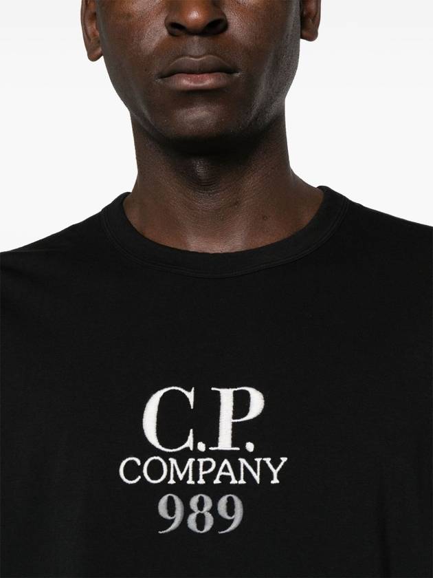 20/1 Jersey Boxy Logo Short Sleeve T-Shirt Black - CP COMPANY - BALAAN 7