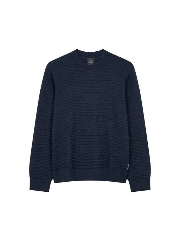 Men s Textured Cotton Easy Knit Navy 271280 - ARMANI EXCHANGE - BALAAN 1