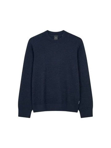 Men s Textured Cotton Easy Knit Navy 271280 - ARMANI EXCHANGE - BALAAN 1