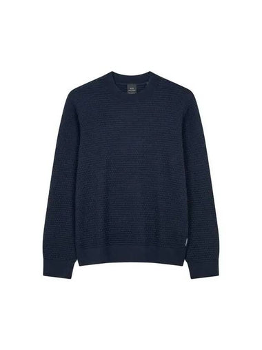 Men s Textured Cotton Easy Knit Navy 271280 - ARMANI EXCHANGE - BALAAN 1