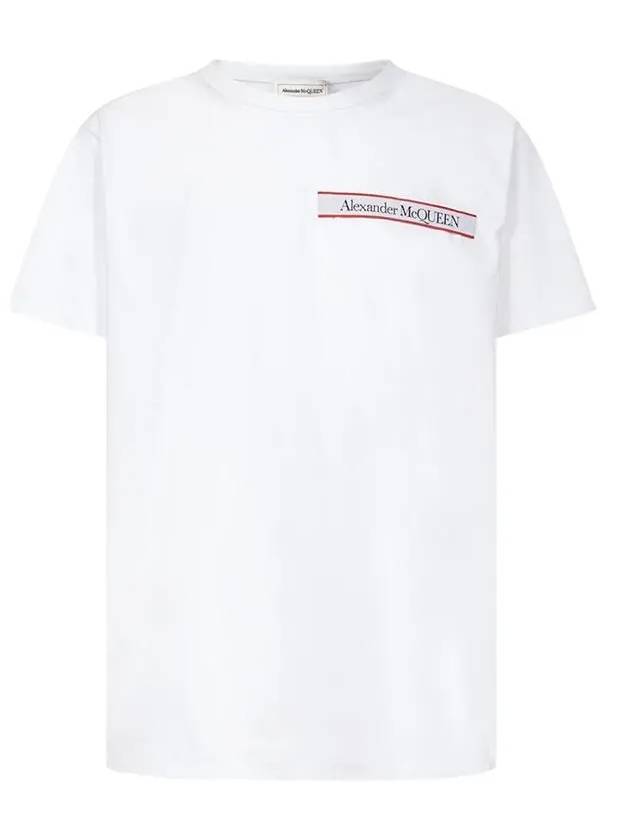 Logo Tape Short Sleeve T-Shirt White - ALEXANDER MCQUEEN - BALAAN 2