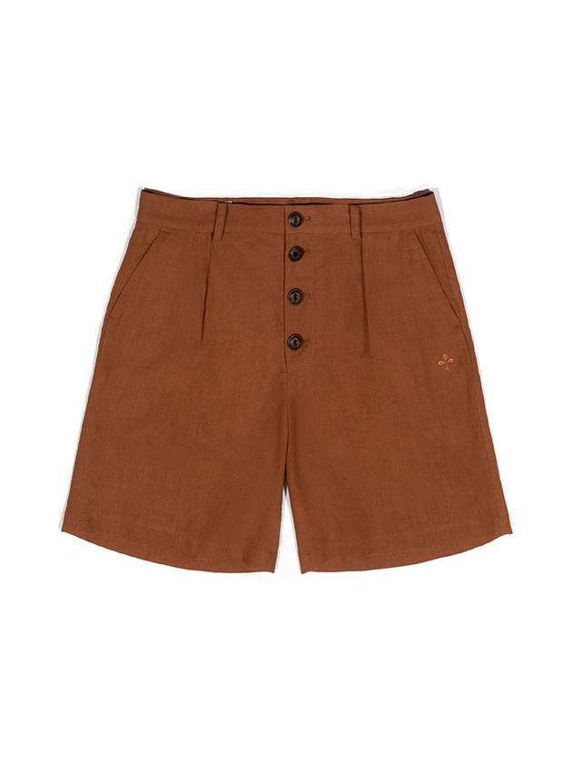 Clover Embroidery Button Shorts Brown I2SP02BR - IOEDLE - BALAAN 3