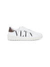 Men's Hidden Strap VLTN Logo Rockstud Low Top Sneakers White - VALENTINO - BALAAN 1