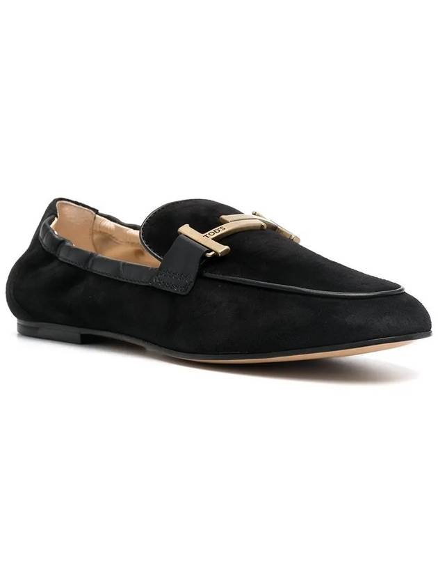 Women's Double T Loafers Black - TOD'S - BALAAN 3