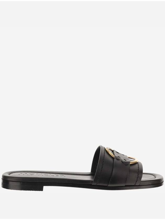 Bell Leather Slippers Black - MONCLER - BALAAN 2