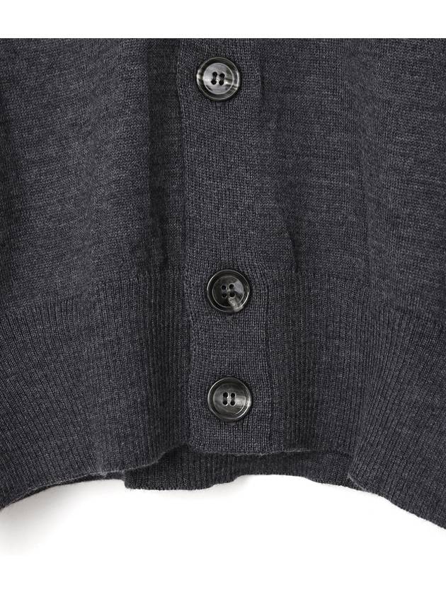 Red Heart Logo Merino Wool Cardigan Heather Grey - AMI - BALAAN 9