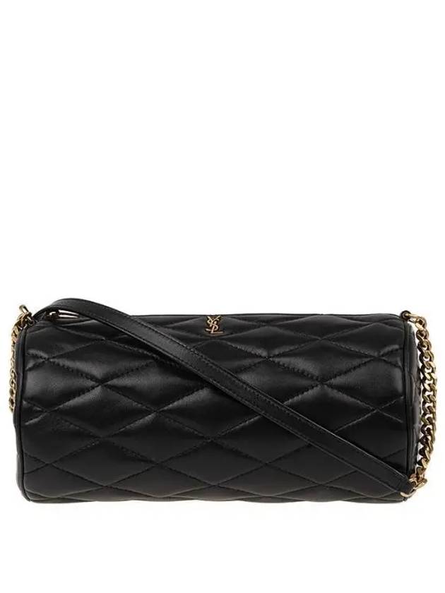 Women's Sade Small Tube Quilted Lambskin Shoulder Bag Black - SAINT LAURENT - BALAAN 2