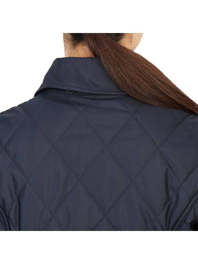 Women's Diamond Quilted Thermoregulated Check Jacket Midnight - BURBERRY - BALAAN 10