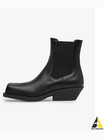 Square Toe Leather Chelsea Boots Black - MARNI - BALAAN 2