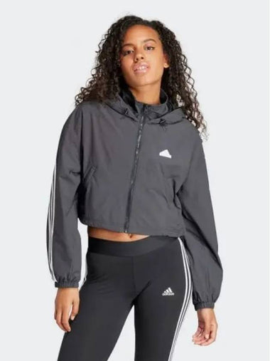 Women s Future Icon 3S Windbreaker BLACKwhite - ADIDAS - BALAAN 1