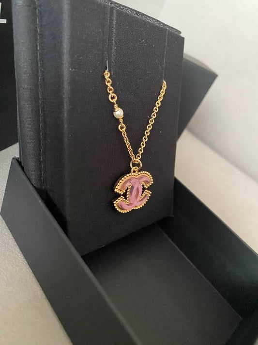 CC logo necklacepink jelly gold necklaceABD134 - CHANEL - BALAAN 2