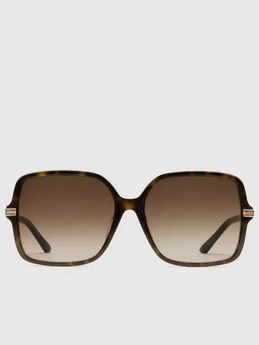 low nose bridge fit square sunglasses dark tortoiseshell acetate 755242J07402323 - GUCCI - BALAAN 2