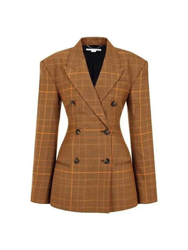 Glen check double breasted jacket brown 270387 - STELLA MCCARTNEY - BALAAN 1