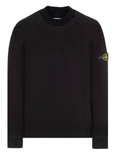 Garment Dyed Gauze Mock Neck Sweatshirt Black - STONE ISLAND - BALAAN 2