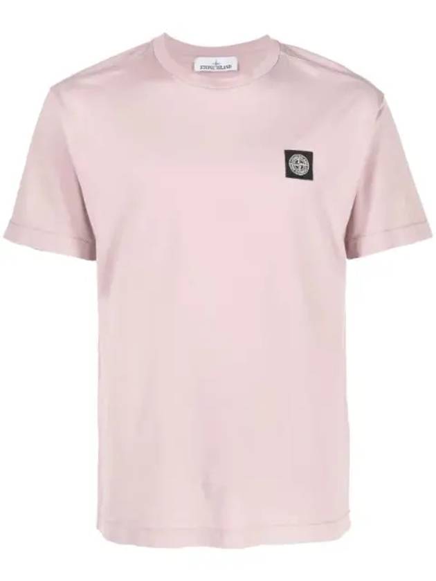 Wappen Logo Patch Short Sleeve T-Shirt Rose Quartz - STONE ISLAND - BALAAN 1