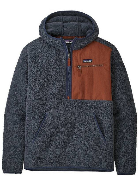 Men's Retro Filet Fleece Hooded Jacket Blue - PATAGONIA - 1