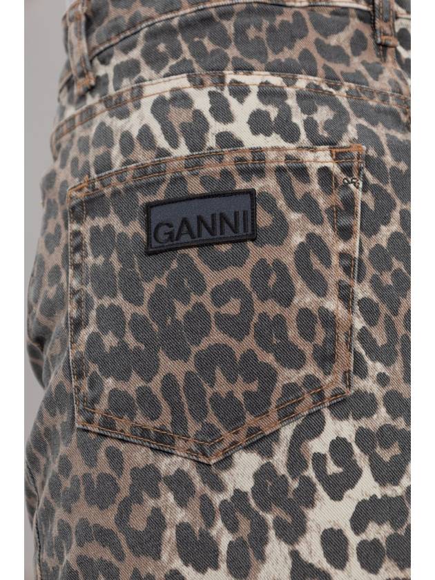 Ganni Denim Skirt With Animal Print, Women's, Beige - GANNI - BALAAN 5