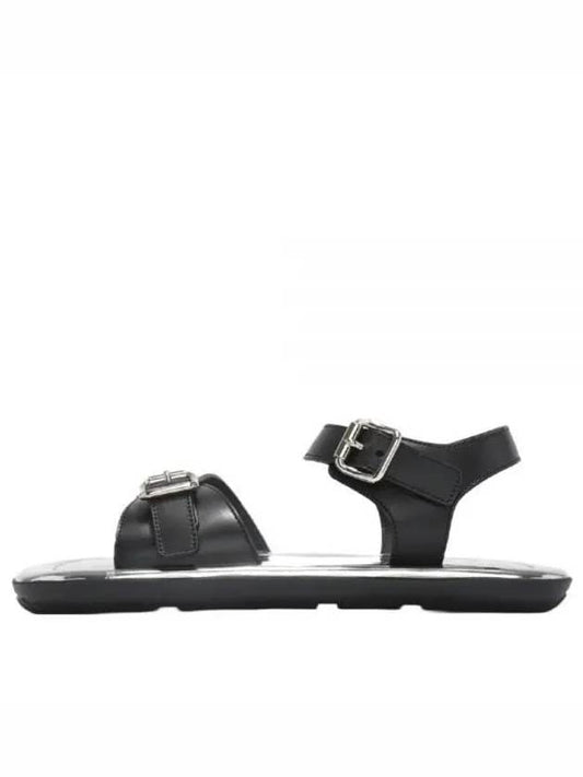 2X3071 3LI9 F0632 Leather Double Strap Sandals - PRADA - BALAAN 2