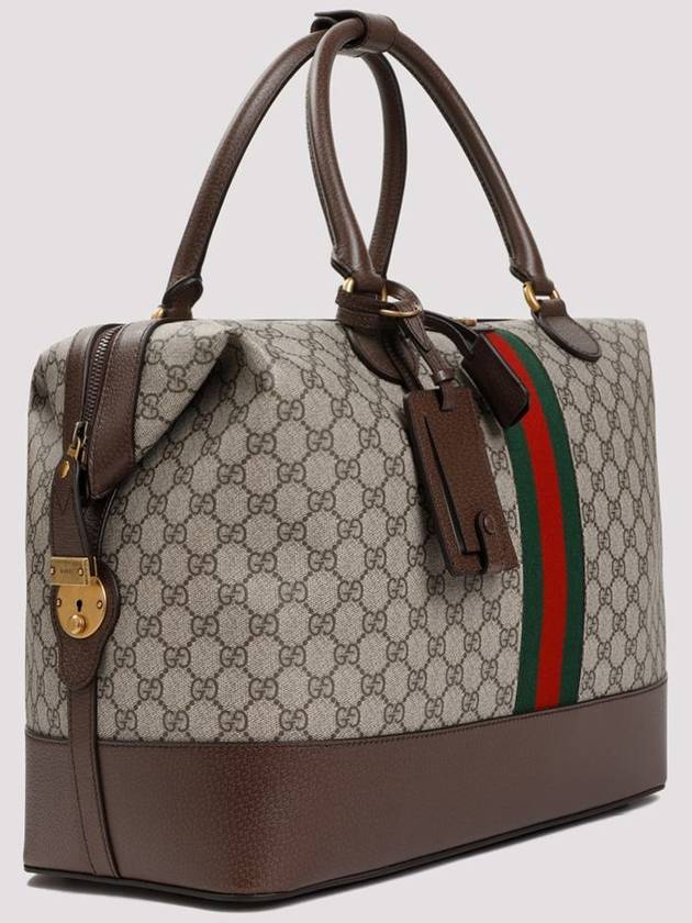 GG Supreme Web Band Duffel Bag Beige - GUCCI - BALAAN 4