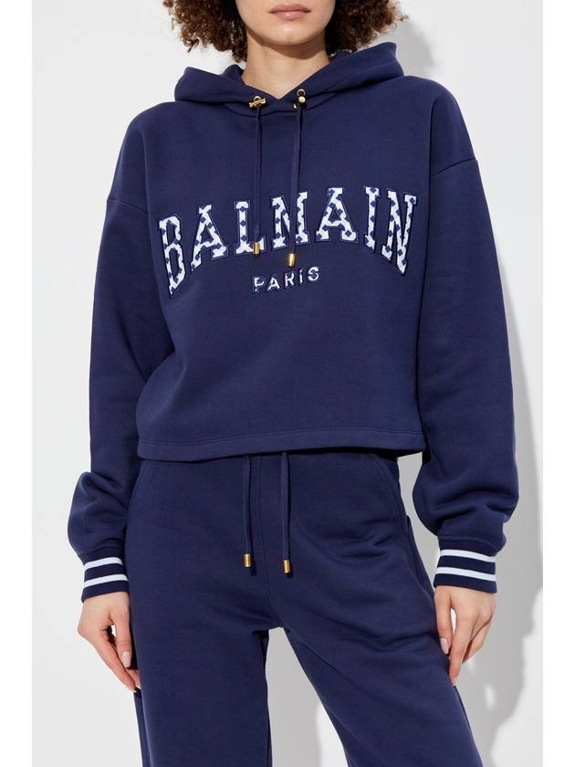 Balmain Hoodie, Women's, Navy Blue - BALMAIN - BALAAN 3