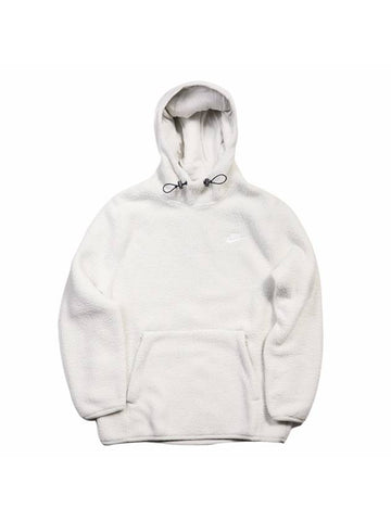 Essential Sherpa Fleece Hoodie Vanilla Cream - NIKE - BALAAN 1