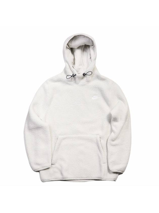 Essential Sherpa Fleece Hoodie Vanilla Cream - NIKE - BALAAN 1