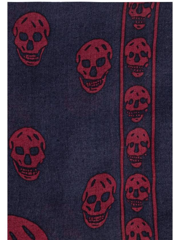 Alexander McQueen Scarf With Silk Finish, Men's, Navy Blue - ALEXANDER MCQUEEN - BALAAN 4