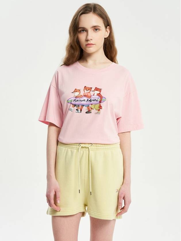 Surfing Foxes Short Sleeve T-shirt Milkshake - MAISON KITSUNE - BALAAN 2