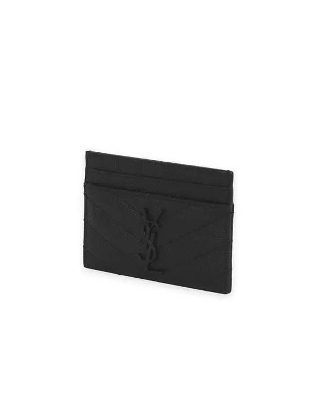 Grande Poudre Textured Matelasse Leather Card Wallet Black - SAINT LAURENT - BALAAN 4