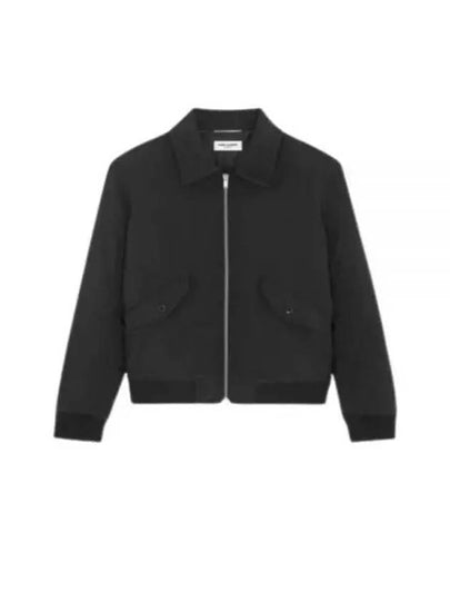 Zip-Up Bomber Jacket Black - SAINT LAURENT - BALAAN 2